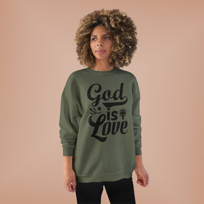 God is Love Eco-Friendly Crewneck Sweatshirt, Unisex Sweater, Spiritual Gift, Faith Sweatshirt, Casual Comfort Clothing