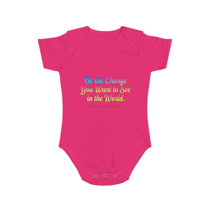 Inspirational Baby Bodysuit - Be the Change, Adorable Gift for Newborns, Baby Shower, Toddler Outfit, Cute Baby Clothes, Thoughtful Gift