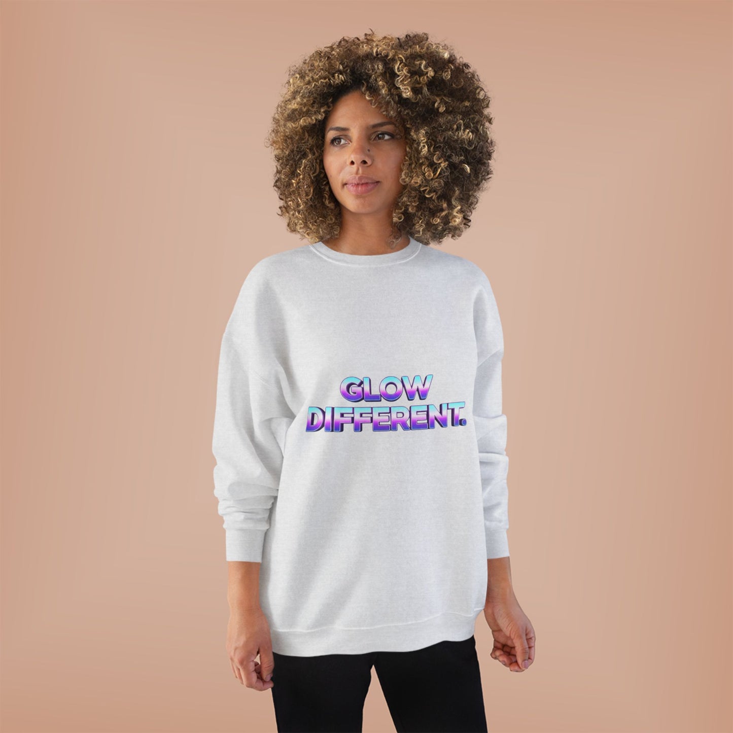 Glow Different Unisex Eco-Friendly Crewneck Sweatshirt, Cool Gift for Friends, Trendy Casual Wear, Cozy Fashion for All Occasions, [...]