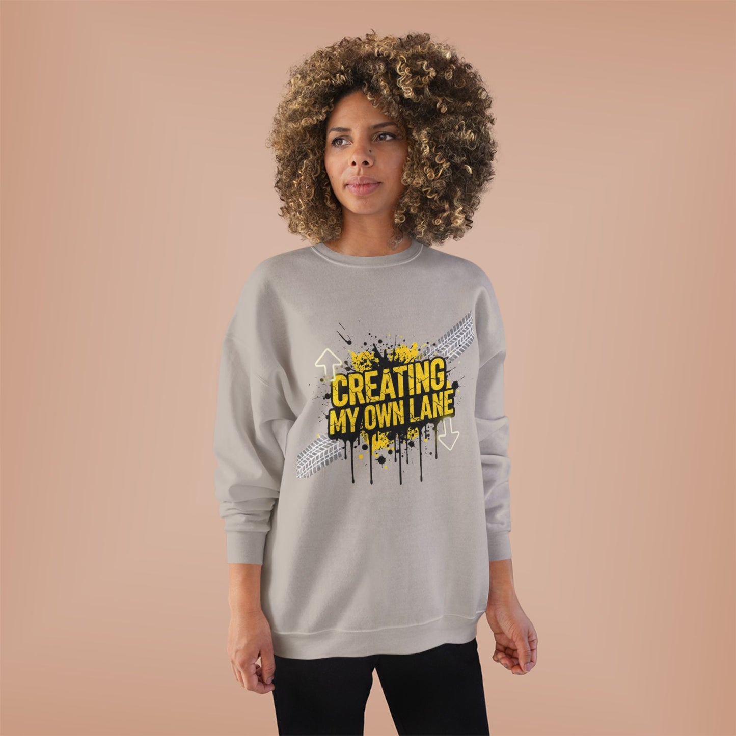 Creative Vibes Eco-Friendly Crewneck Sweatshirt, Inspirational Gift, Unisex Apparel, Casual Wear, Sustainable Fashion