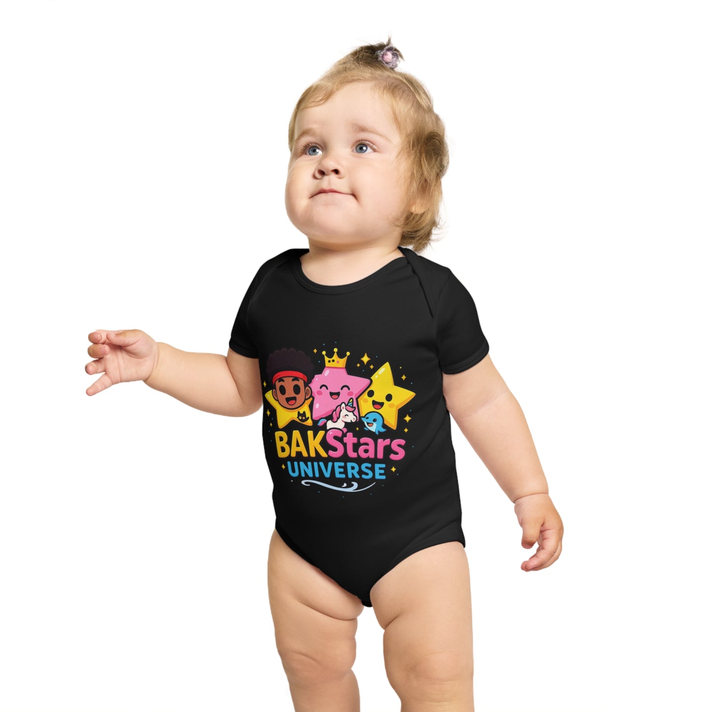 Colorful Baby Bodysuit with BAKStars Universe Design - Perfect Gift for Newborns, Baby Showers, Birthdays, Everyday Wear, and Playtime!