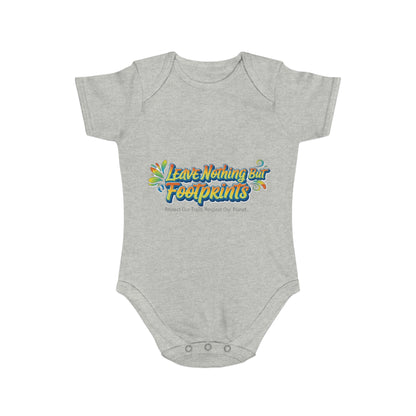 Eco-Friendly Baby Bodysuit - Leave Nothing Our Footprints - Cute Gift for Baby Shower, Sustainable Fashion, Nursery Decor, Earth Day Outfit