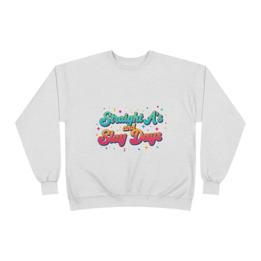 Unisex EcoSmart® Crewneck Sweatshirt with 'Straight A's and Slay Days' Design | Cozy Gift for Students, Graduation, Motivational Wear, [...]