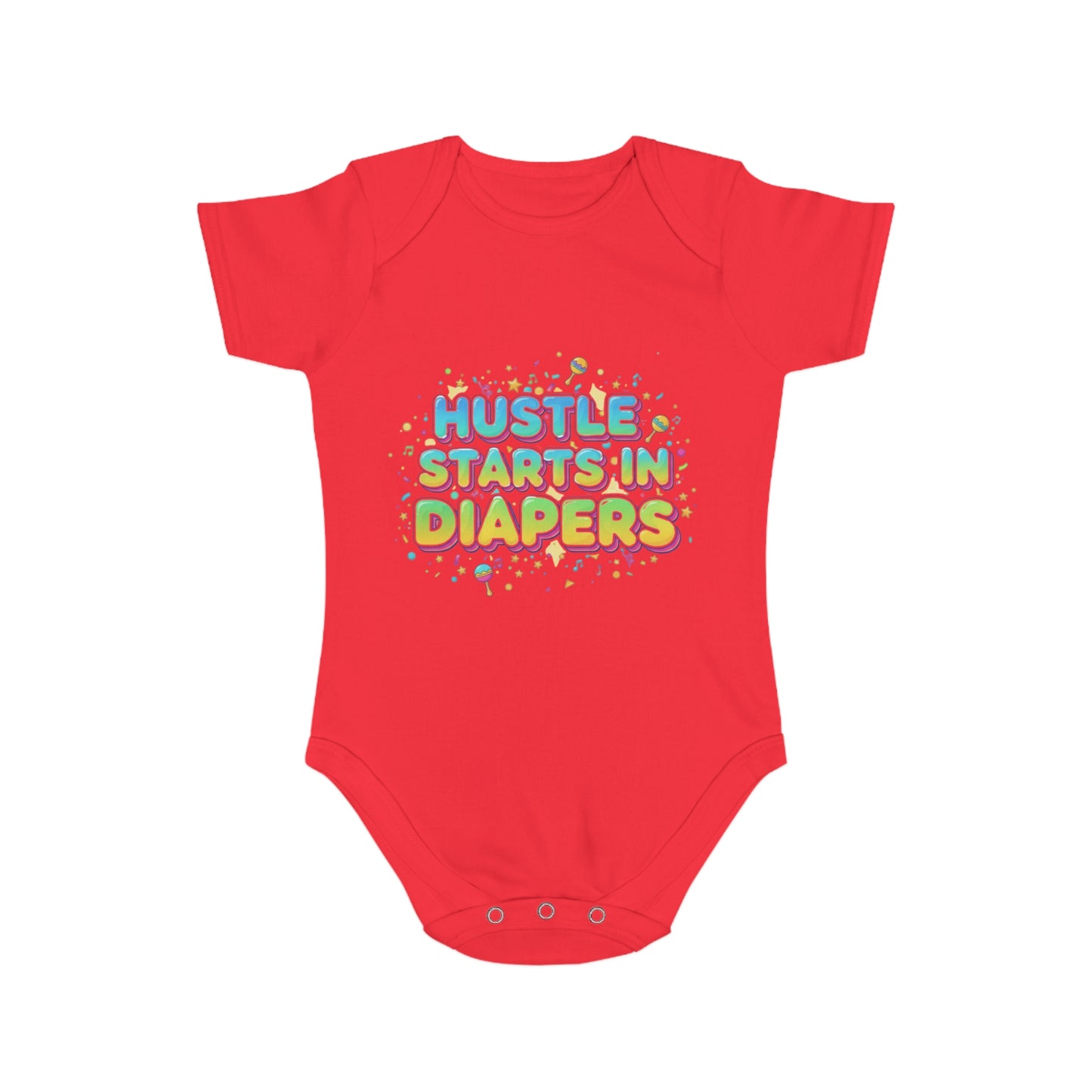 Hustle Starts in Diapers Baby Bodysuit, Fun Baby Shower Gift, Newborn Onesie, Cute Infant Apparel, Comfy Daily Wear