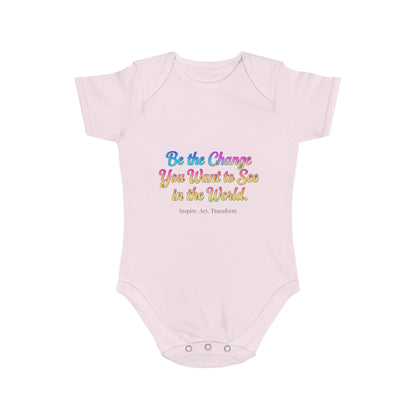 Inspirational Baby Bodysuit - Be the Change, Adorable Gift for Newborns, Baby Shower, Toddler Outfit, Cute Baby Clothes, Thoughtful Gift