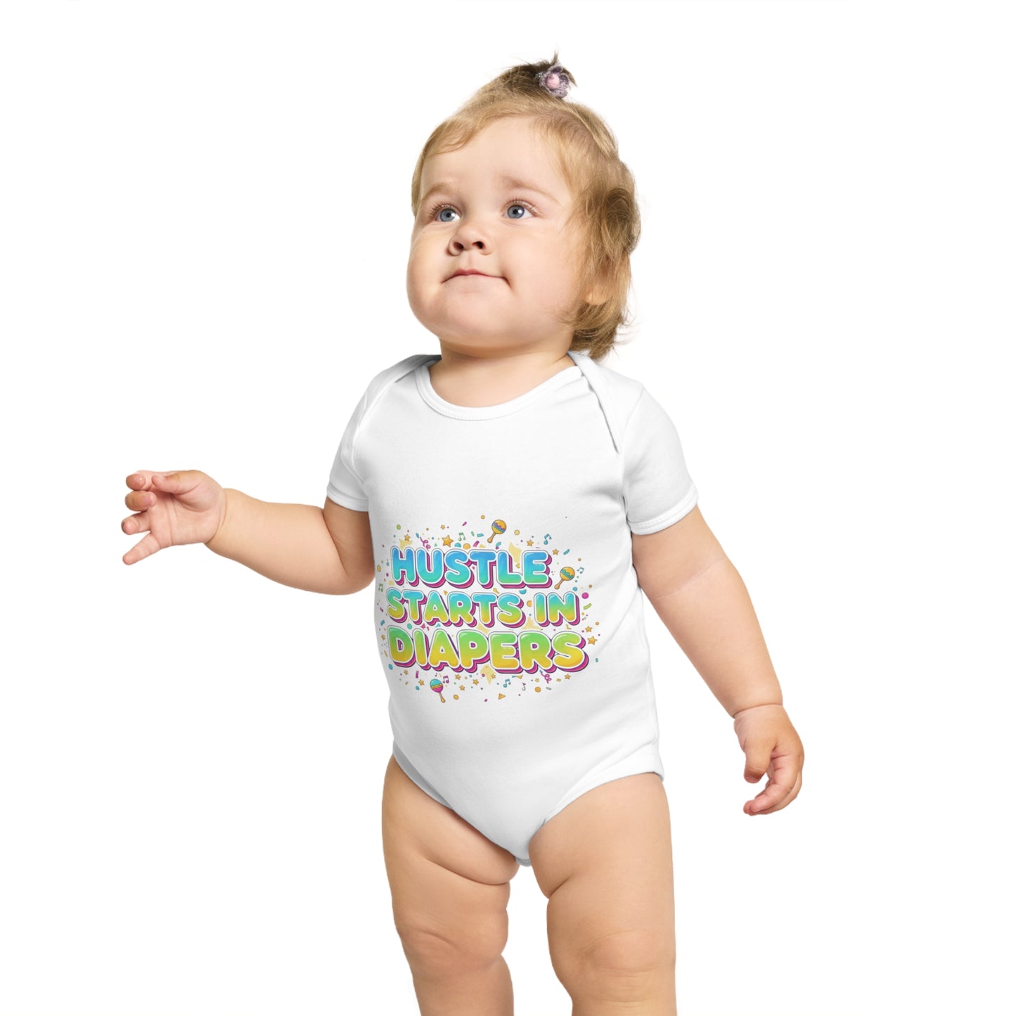 Hustle Starts in Diapers Baby Bodysuit, Fun Baby Shower Gift, Newborn Onesie, Cute Infant Apparel, Comfy Daily Wear