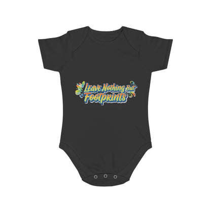 Eco-Friendly Baby Bodysuit - Leave Nothing Our Footprints - Cute Gift for Baby Shower, Sustainable Fashion, Nursery Decor, Earth Day Outfit