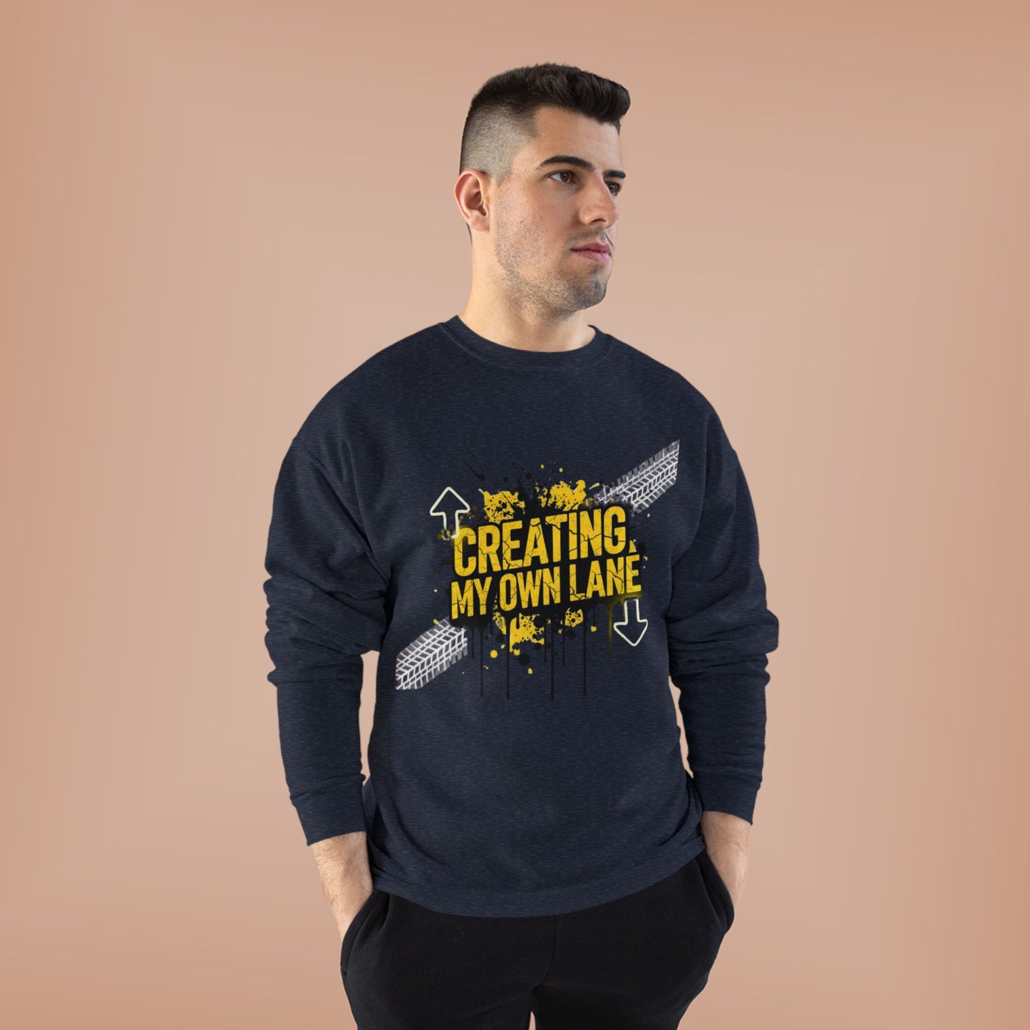 Creative Vibes Eco-Friendly Crewneck Sweatshirt, Inspirational Gift, Unisex Apparel, Casual Wear, Sustainable Fashion