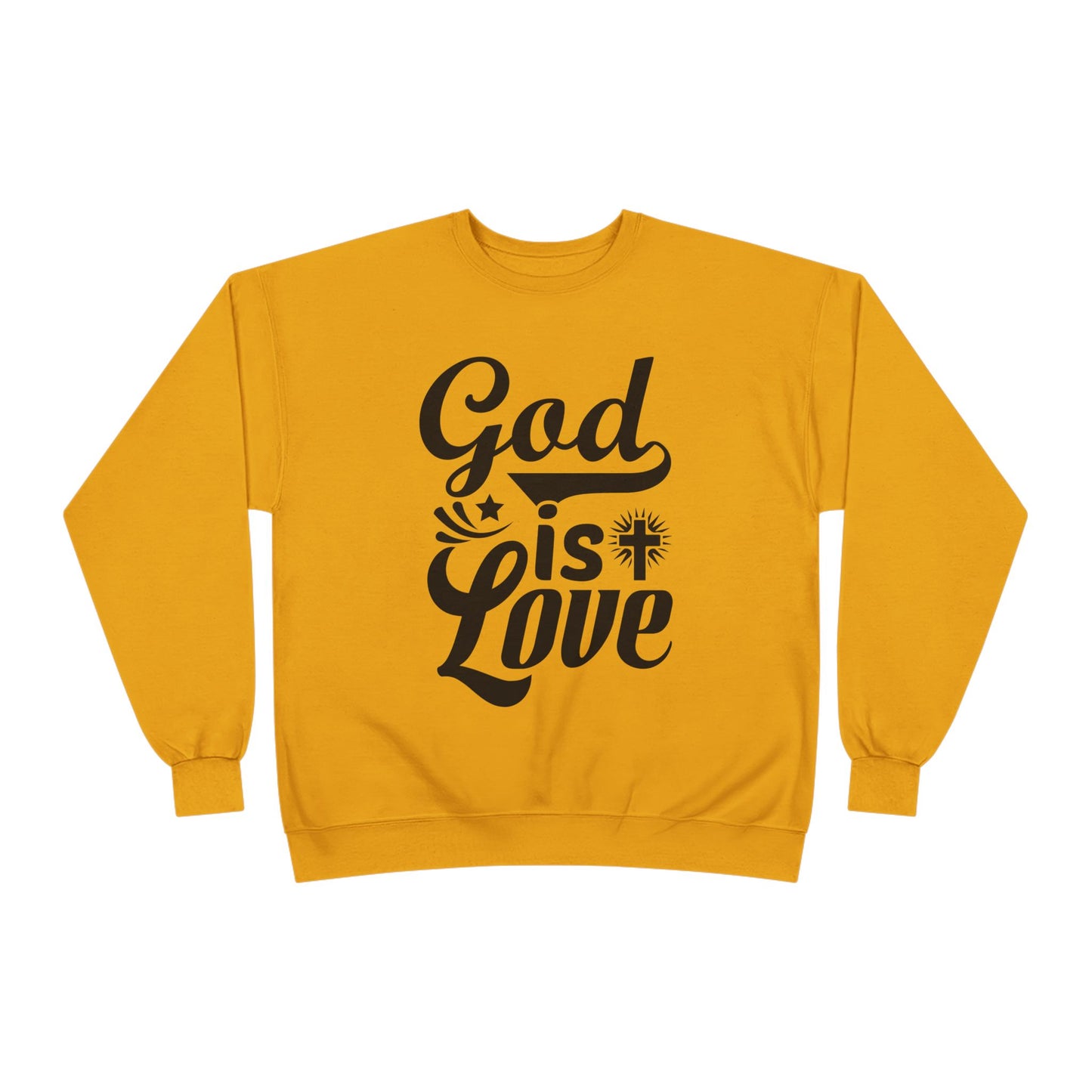 God is Love Eco-Friendly Crewneck Sweatshirt, Unisex Sweater, Spiritual Gift, Faith Sweatshirt, Casual Comfort Clothing
