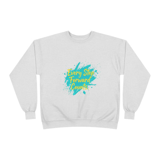 Motivational Crewneck Sweatshirt, Unisex Eco-Friendly Apparel, Every Step Forward Counts, Inspirational Gift, Casual Outfit, [...]