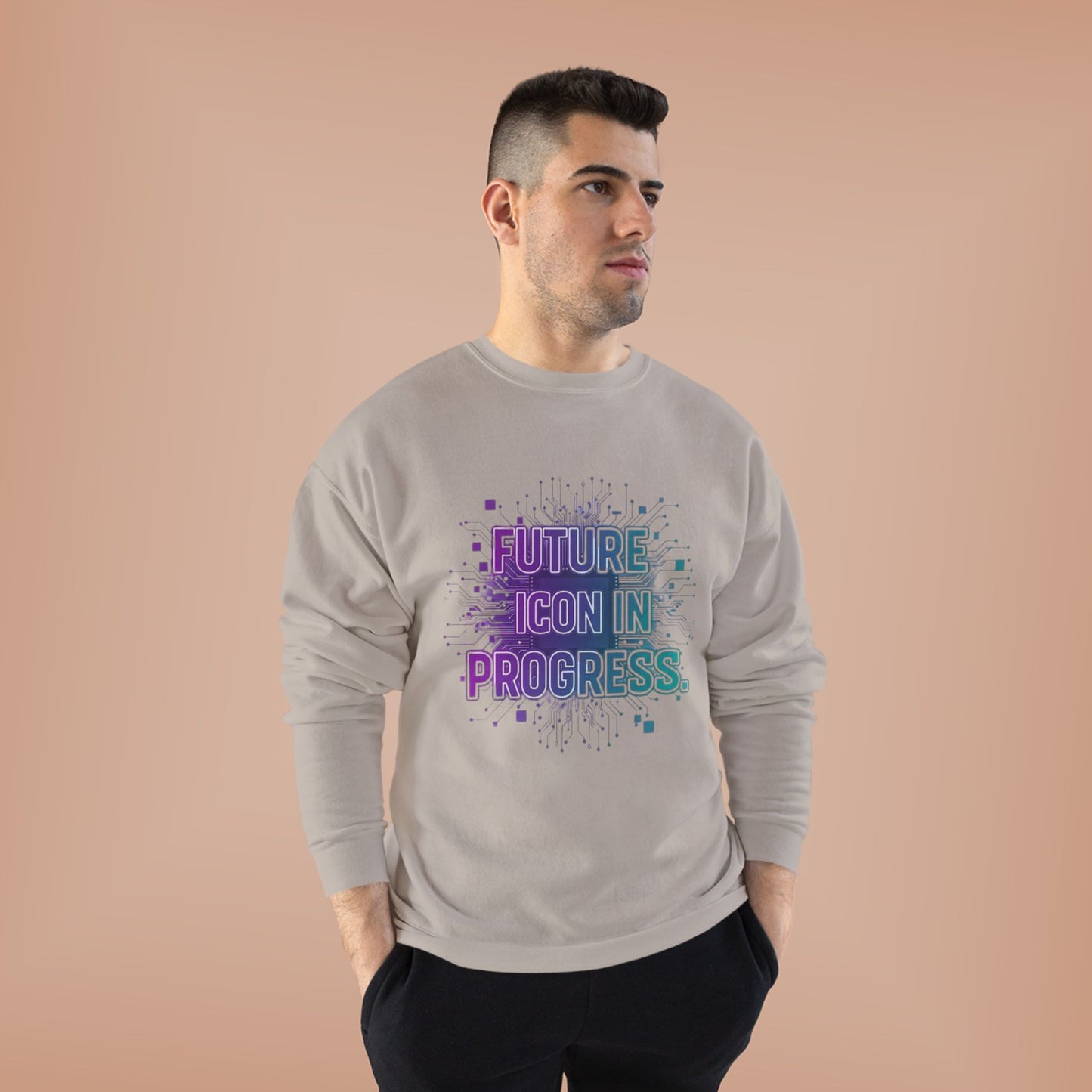 Future Icon in Progress Eco-Friendly Crewneck Sweatshirt, Unisex Sweatshirt, Inspirational Gift, Casual Wear, Comfortable Sweater, [...]