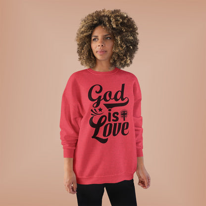 God is Love Eco-Friendly Crewneck Sweatshirt, Unisex Sweater, Spiritual Gift, Faith Sweatshirt, Casual Comfort Clothing