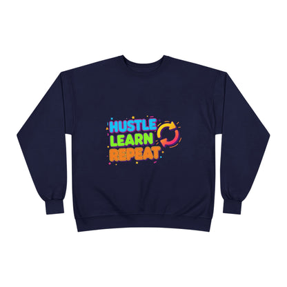 Eco-Friendly Hustle Learn Repeat Sweatshirt, Unisex Crewneck for Students, Motivational Gift, Casual Wear, EcoSmart Apparel, Perfect [...]