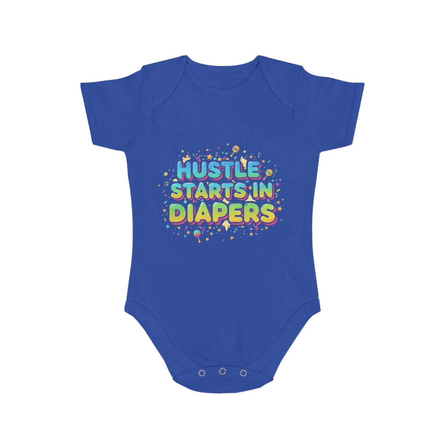 Hustle Starts in Diapers Baby Bodysuit, Fun Baby Shower Gift, Newborn Onesie, Cute Infant Apparel, Comfy Daily Wear