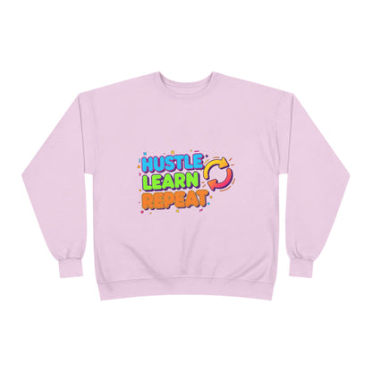 Eco-Friendly Hustle Learn Repeat Sweatshirt, Unisex Crewneck for Students, Motivational Gift, Casual Wear, EcoSmart Apparel, Perfect [...]