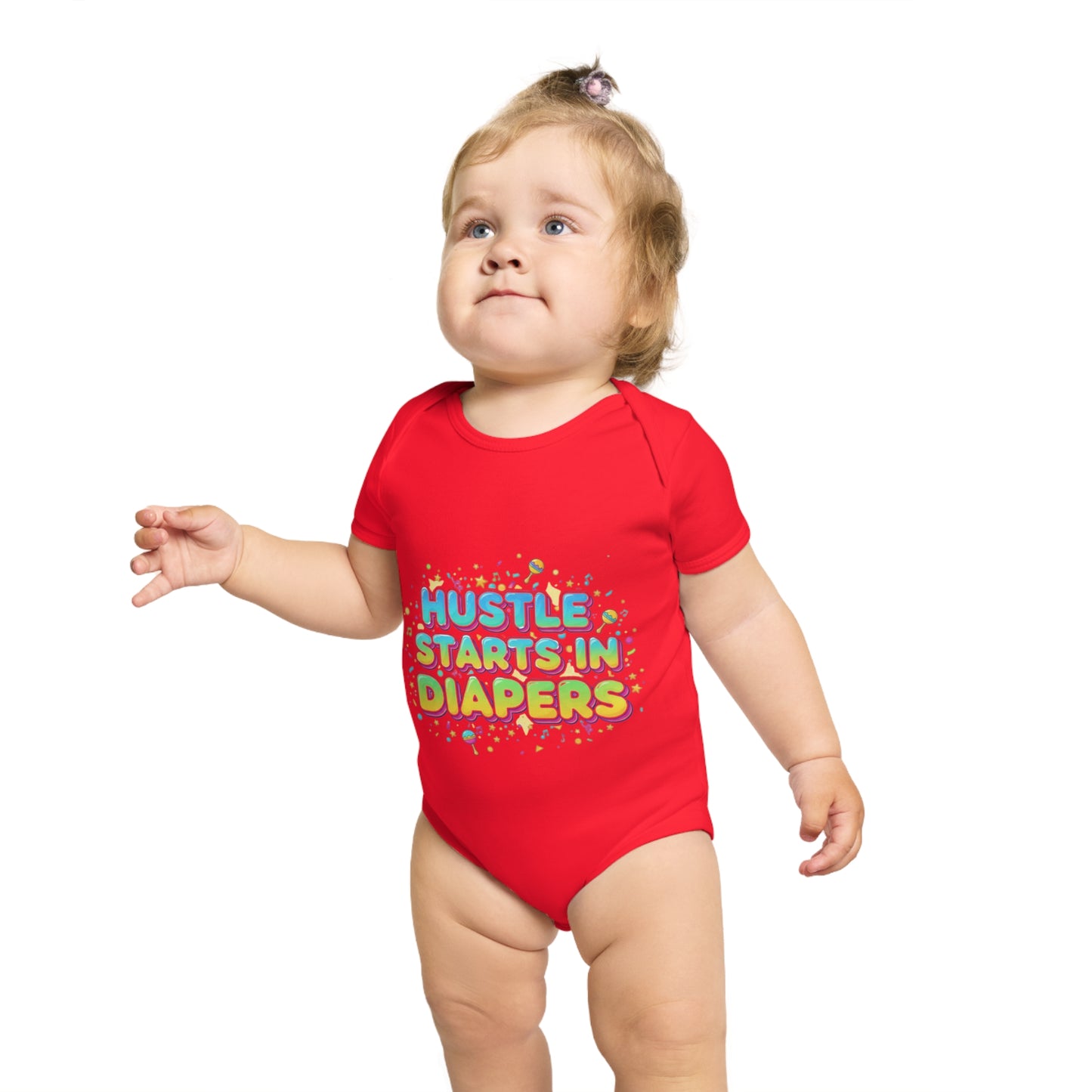 Hustle Starts in Diapers Baby Bodysuit, Fun Baby Shower Gift, Newborn Onesie, Cute Infant Apparel, Comfy Daily Wear