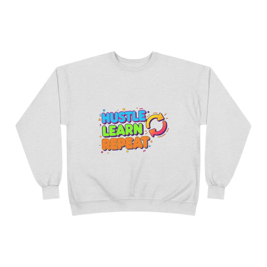 Eco-Friendly Hustle Learn Repeat Sweatshirt, Unisex Crewneck for Students, Motivational Gift, Casual Wear, EcoSmart Apparel, Perfect [...]