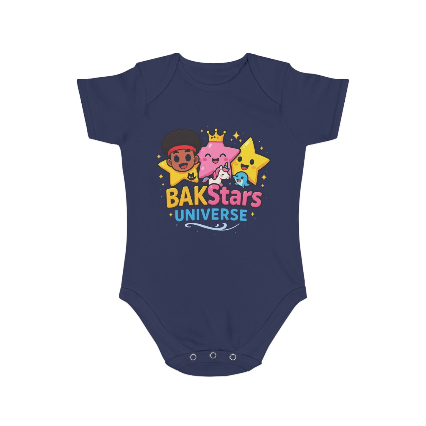 Colorful Baby Bodysuit with BAKStars Universe Design - Perfect Gift for Newborns, Baby Showers, Birthdays, Everyday Wear, and Playtime!