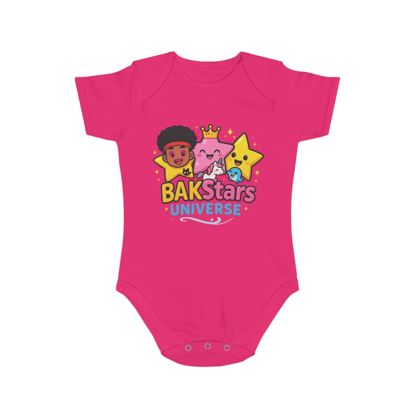 Colorful Baby Bodysuit with BAKStars Universe Design - Perfect Gift for Newborns, Baby Showers, Birthdays, Everyday Wear, and Playtime!