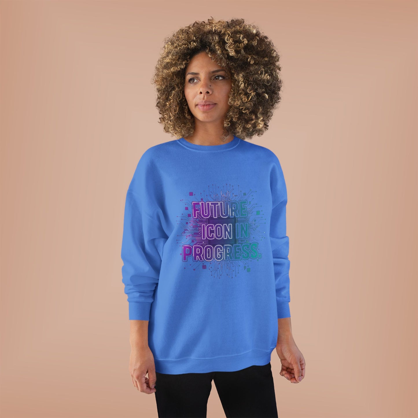 Future Icon in Progress Eco-Friendly Crewneck Sweatshirt, Unisex Sweatshirt, Inspirational Gift, Casual Wear, Comfortable Sweater, [...]