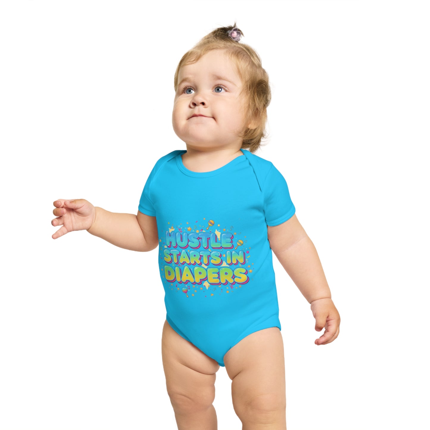 Hustle Starts in Diapers Baby Bodysuit, Fun Baby Shower Gift, Newborn Onesie, Cute Infant Apparel, Comfy Daily Wear