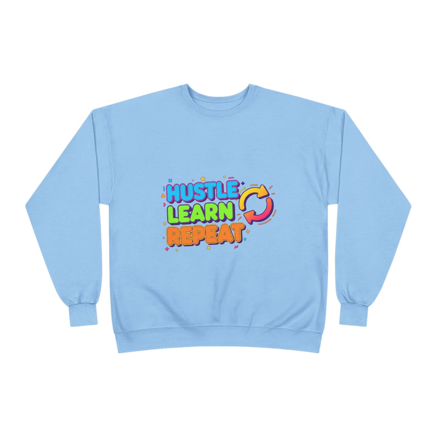 Eco-Friendly Hustle Learn Repeat Sweatshirt, Unisex Crewneck for Students, Motivational Gift, Casual Wear, EcoSmart Apparel, Perfect [...]