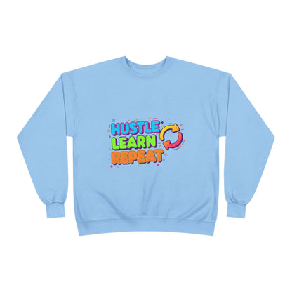 Eco-Friendly Hustle Learn Repeat Sweatshirt, Unisex Crewneck for Students, Motivational Gift, Casual Wear, EcoSmart Apparel, Perfect [...]