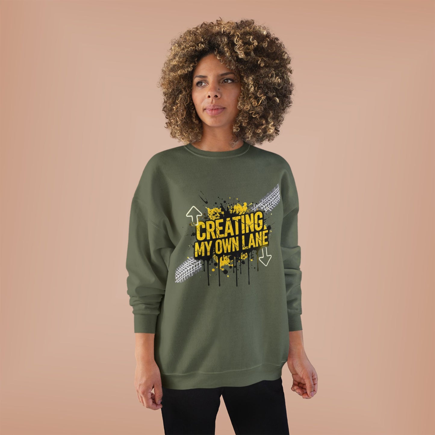 Creative Vibes Eco-Friendly Crewneck Sweatshirt, Inspirational Gift, Unisex Apparel, Casual Wear, Sustainable Fashion