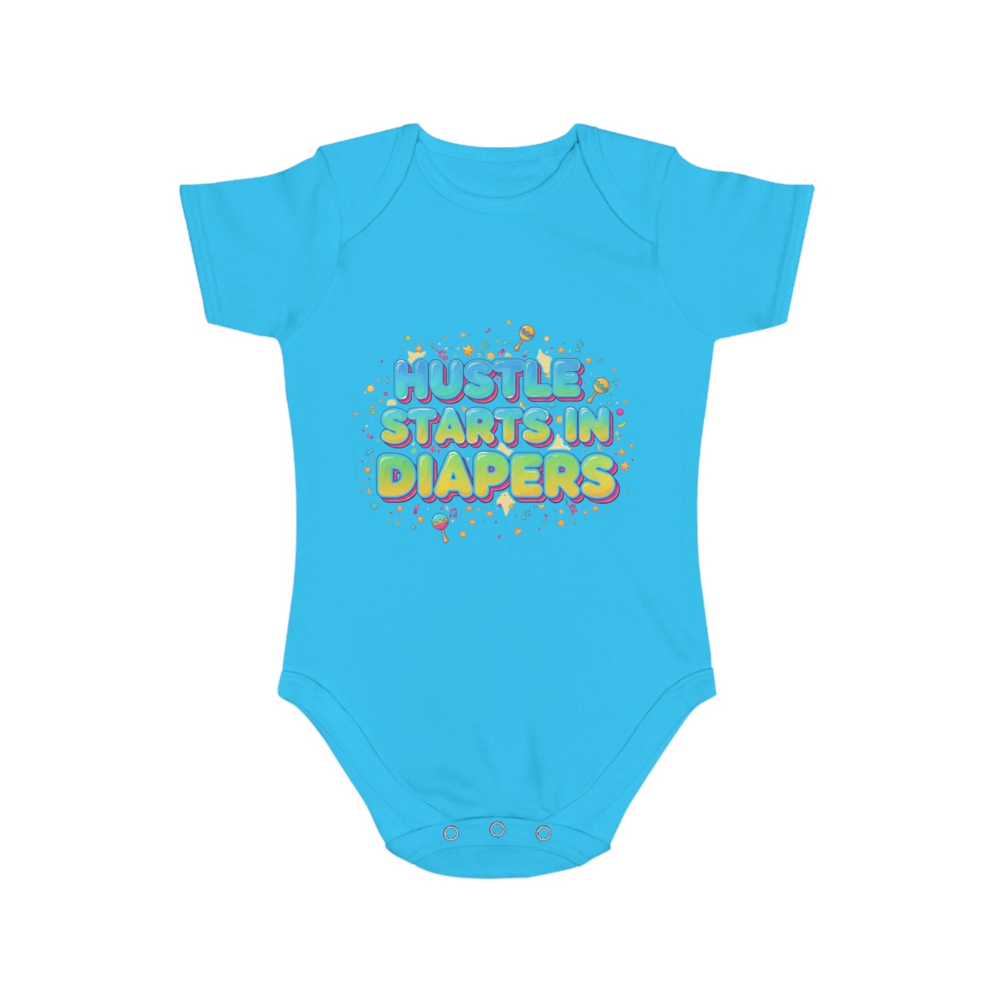 Hustle Starts in Diapers Baby Bodysuit, Fun Baby Shower Gift, Newborn Onesie, Cute Infant Apparel, Comfy Daily Wear