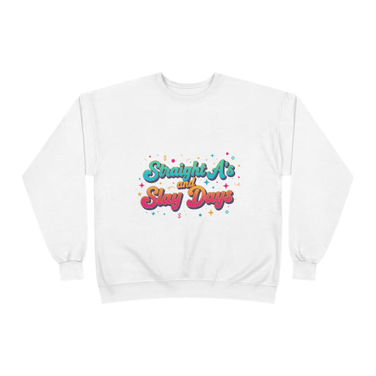 Unisex EcoSmart® Crewneck Sweatshirt with 'Straight A's and Slay Days' Design | Cozy Gift for Students, Graduation, Motivational Wear, [...]