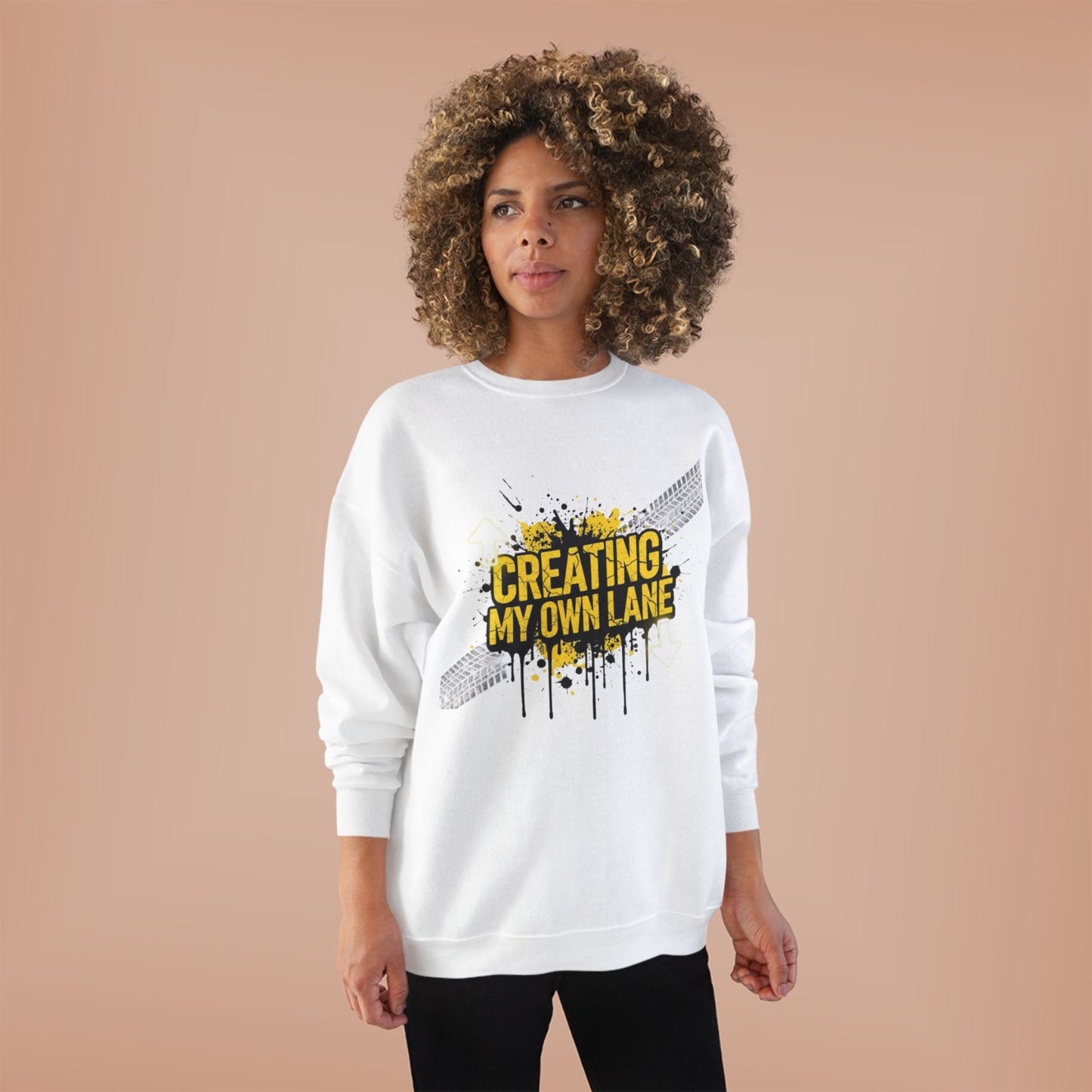 Creative Vibes Eco-Friendly Crewneck Sweatshirt, Inspirational Gift, Unisex Apparel, Casual Wear, Sustainable Fashion