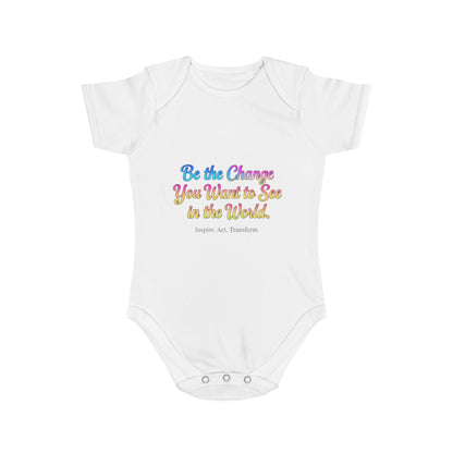 Inspirational Baby Bodysuit - Be the Change, Adorable Gift for Newborns, Baby Shower, Toddler Outfit, Cute Baby Clothes, Thoughtful Gift