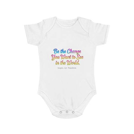 Inspirational Baby Bodysuit - Be the Change, Adorable Gift for Newborns, Baby Shower, Toddler Outfit, Cute Baby Clothes, Thoughtful Gift