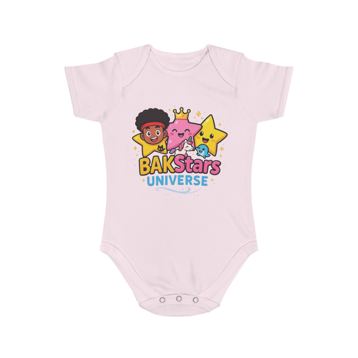 Colorful Baby Bodysuit with BAKStars Universe Design - Perfect Gift for Newborns, Baby Showers, Birthdays, Everyday Wear, and Playtime!