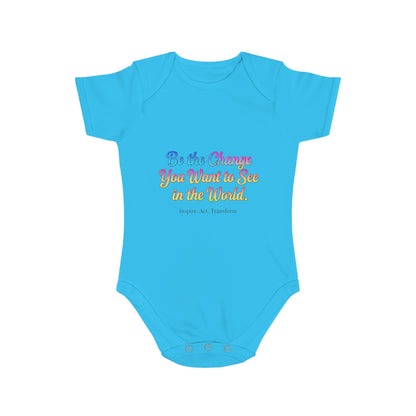 Inspirational Baby Bodysuit - Be the Change, Adorable Gift for Newborns, Baby Shower, Toddler Outfit, Cute Baby Clothes, Thoughtful Gift