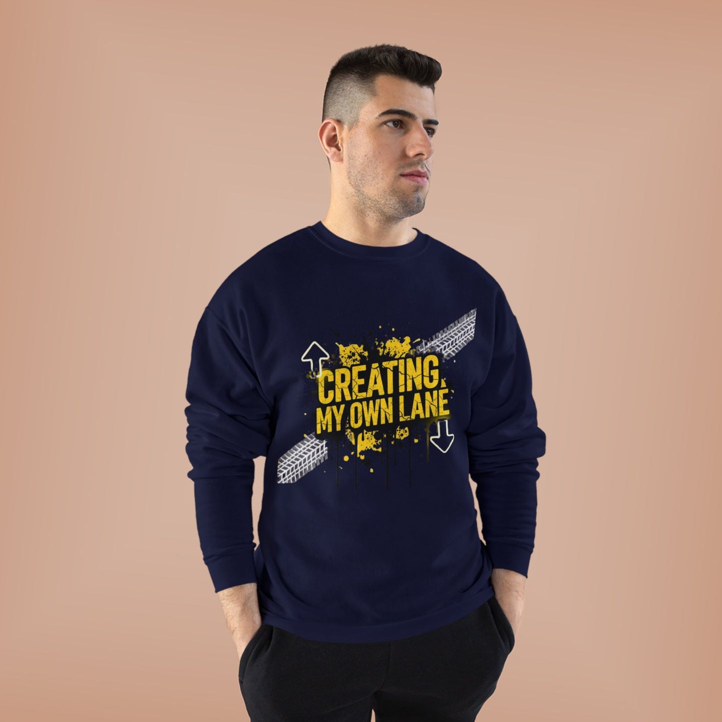 Creative Vibes Eco-Friendly Crewneck Sweatshirt, Inspirational Gift, Unisex Apparel, Casual Wear, Sustainable Fashion
