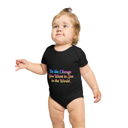 Inspirational Baby Bodysuit - Be the Change, Adorable Gift for Newborns, Baby Shower, Toddler Outfit, Cute Baby Clothes, Thoughtful Gift