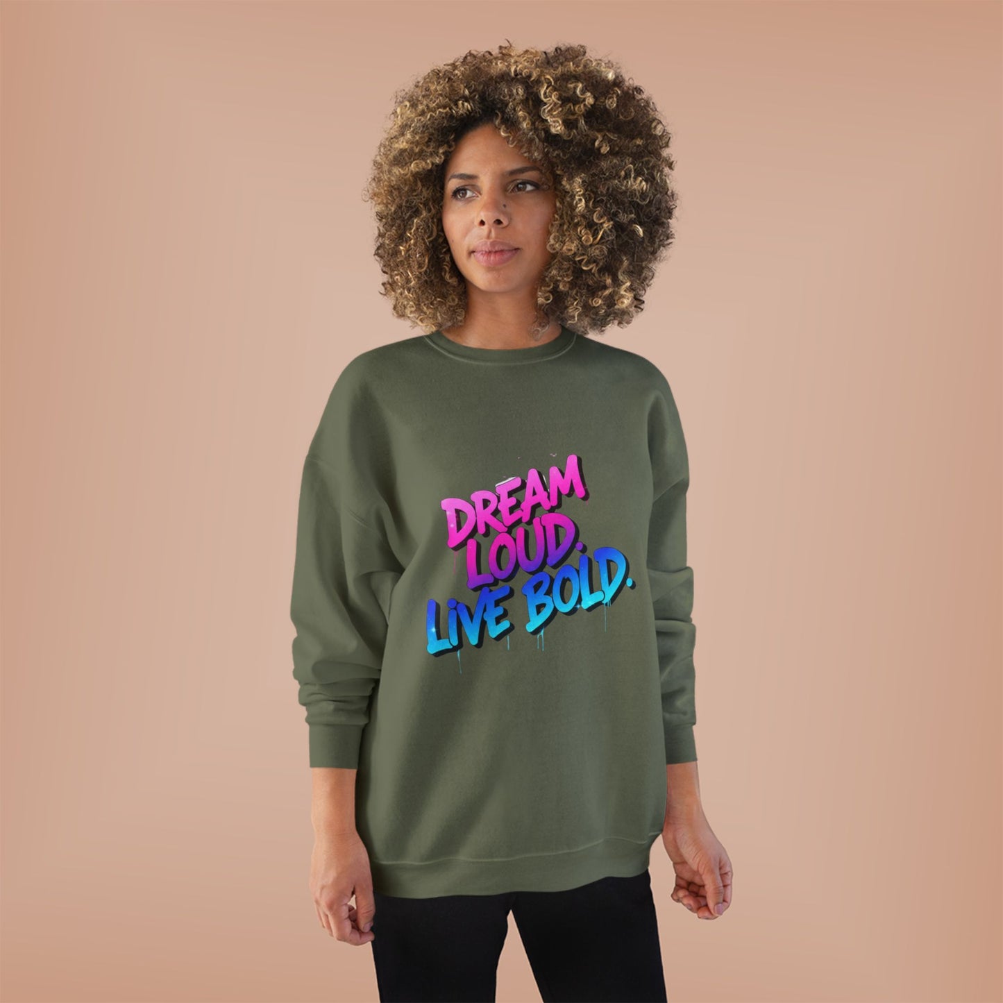 Bold Dreams Eco-Friendly Sweatshirt | Inspirational Crewneck | Perfect for Gifts, Casual Wear, Stylish Comfort