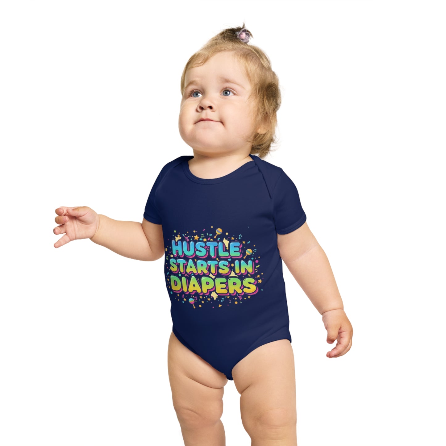 Hustle Starts in Diapers Baby Bodysuit, Fun Baby Shower Gift, Newborn Onesie, Cute Infant Apparel, Comfy Daily Wear