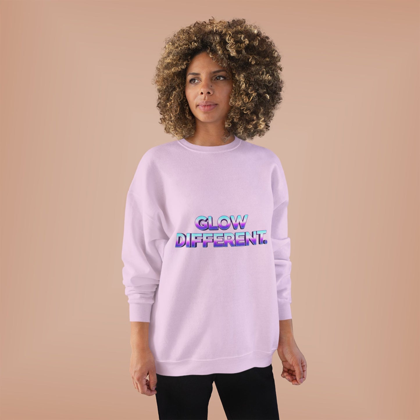 Glow Different Unisex Eco-Friendly Crewneck Sweatshirt, Cool Gift for Friends, Trendy Casual Wear, Cozy Fashion for All Occasions, [...]
