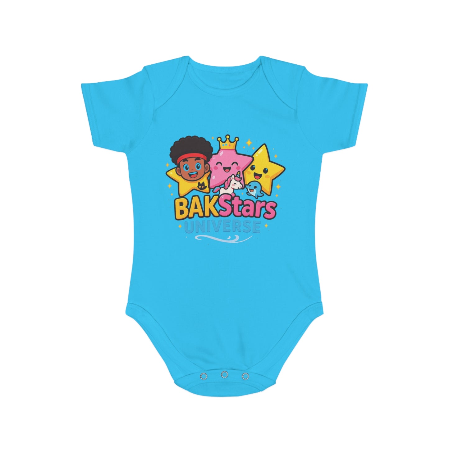 Colorful Baby Bodysuit with BAKStars Universe Design - Perfect Gift for Newborns, Baby Showers, Birthdays, Everyday Wear, and Playtime!