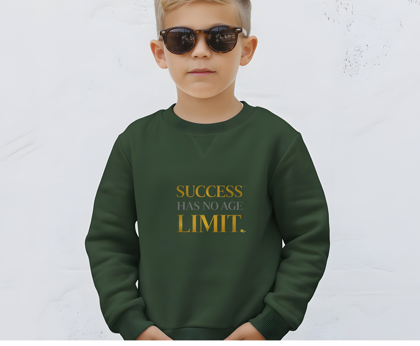 Youth Sweatshirt — "Success Has No Age Limit" Inspirational Crewneck