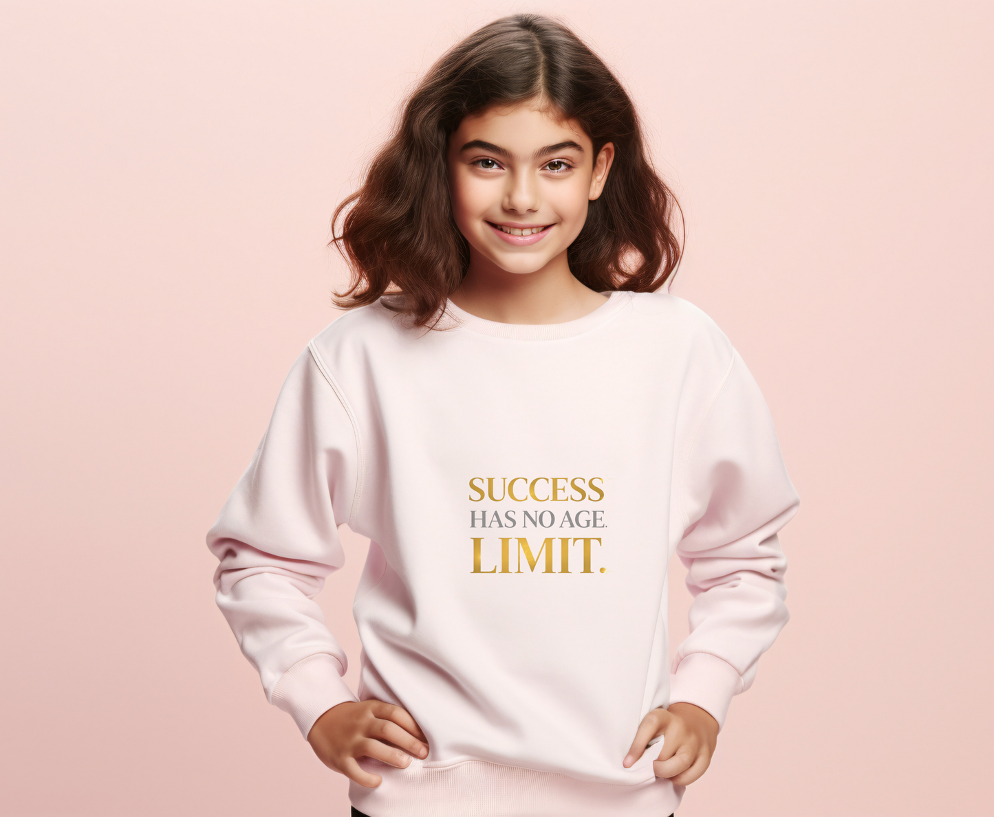 Youth Sweatshirt — "Success Has No Age Limit" Inspirational Crewneck