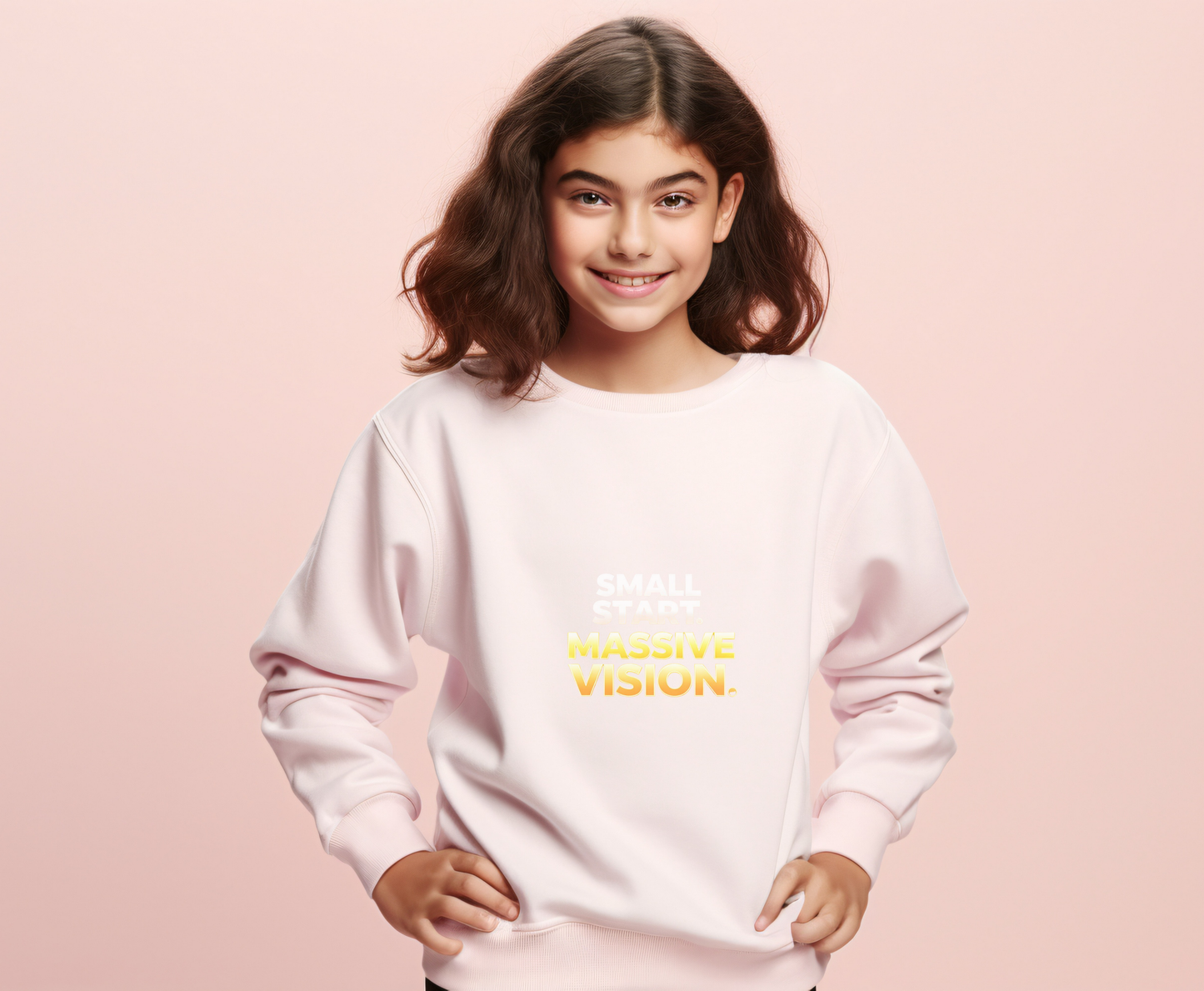 Youth Crewneck Sweatshirt — "Massive Vision" Bold Gradient Logo