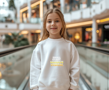 Youth Crewneck Sweatshirt — "Massive Vision" Bold Gradient Logo
