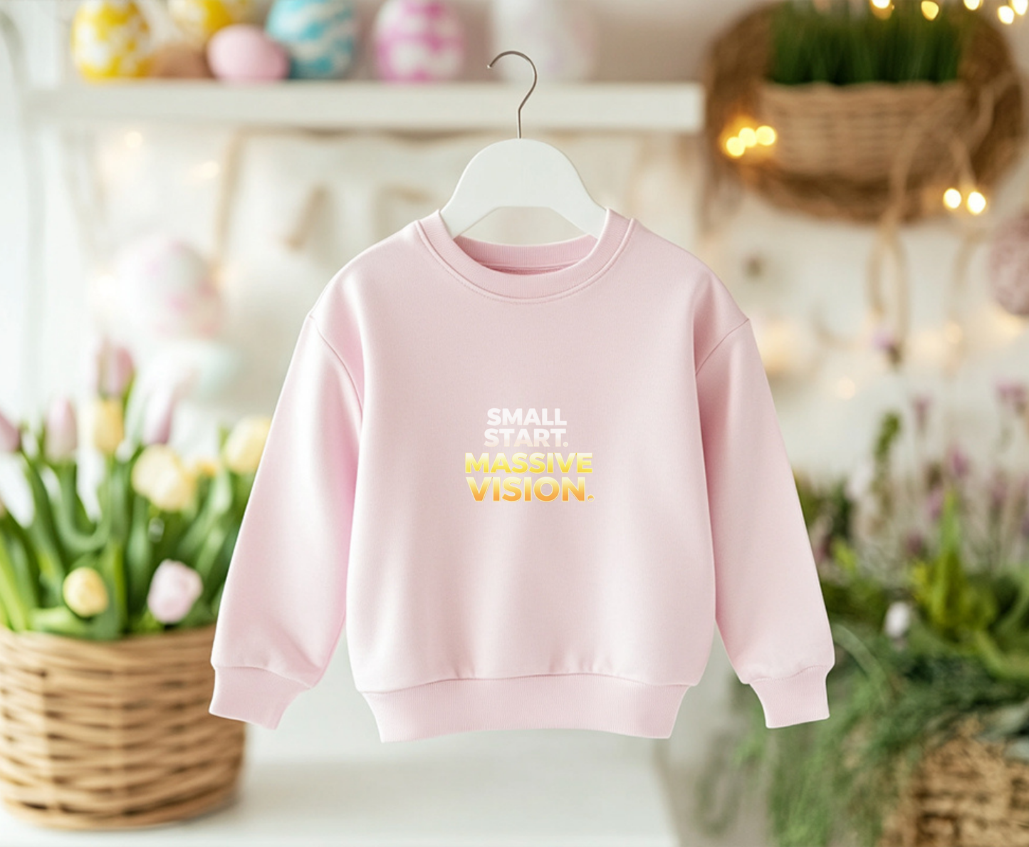 Youth Crewneck Sweatshirt — "Massive Vision" Bold Gradient Logo