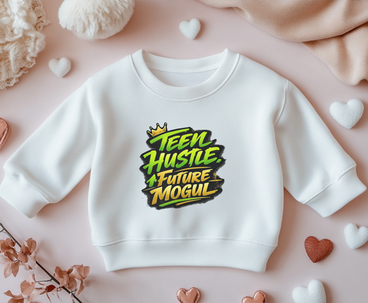 Youth Sweatshirt — "Teen Hustle Future Mogul" Graphic Crewneck