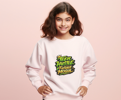 Youth Sweatshirt — "Teen Hustle Future Mogul" Graphic Crewneck