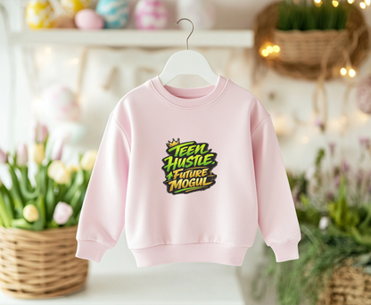 Youth Sweatshirt — "Teen Hustle Future Mogul" Graphic Crewneck