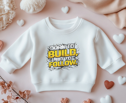 Build Follow Youth Crewneck Sweatshirt — Motivational Graphic Sweatshirt for Kids